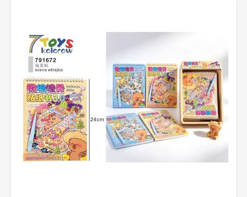 Zestaw Naklejek 7Toys Kolorowy Notes 24cm z Rysikiem