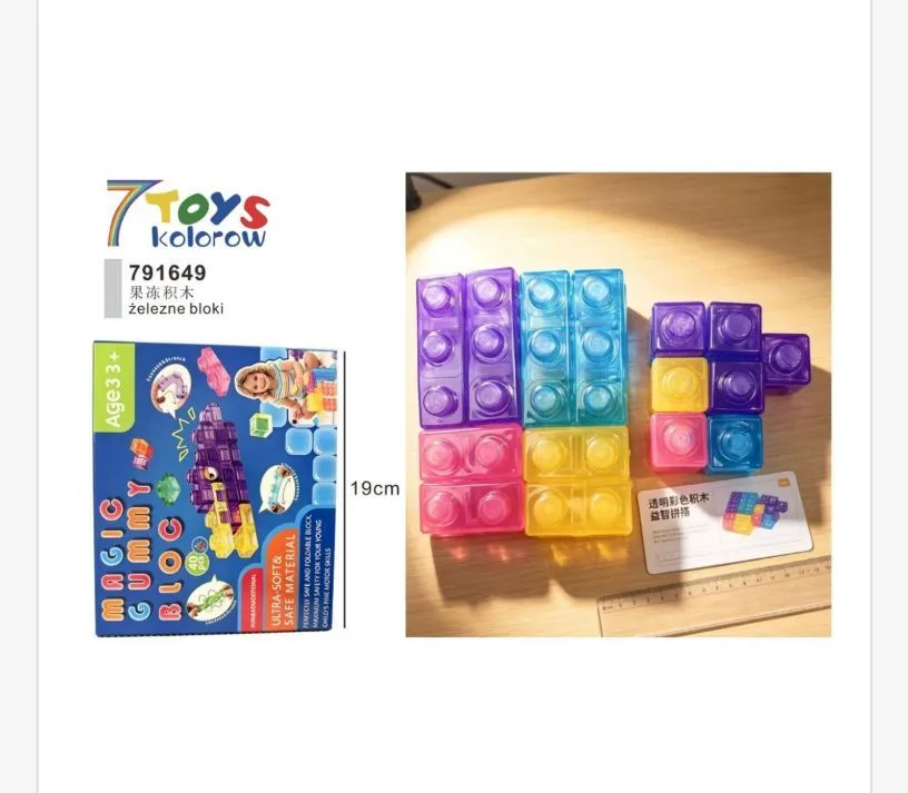 Klocki Konstrukcyjne 7 Toys Kolorowe Przezroczyste 19 cm