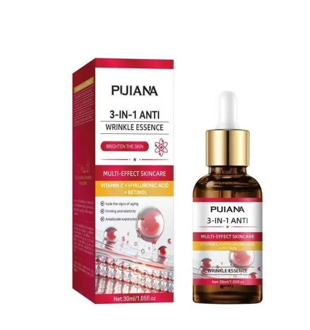 PUJANA Serum przeciwzmarszczkowe 3 w 1 30 ml z witaminą C i retinolem
