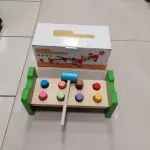 Drewniana zabawka edukacyjna Fun Pile Driving Platform kolorowa