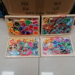 Drewniane układanki magnetyczne 22x15 cm z motywami zwierząt i pojazdów