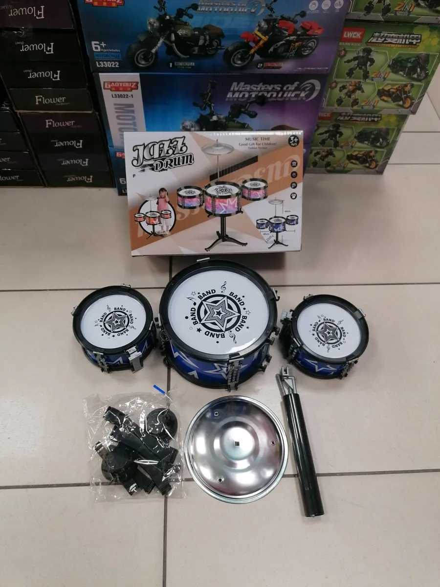 Zestaw perkusyjny Jazz Drum niebieski dla dzieci 3+