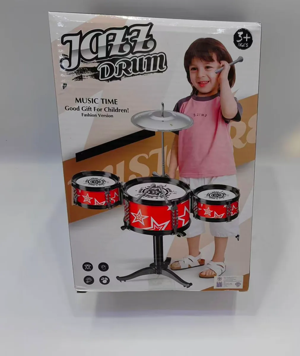 Zestaw perkusyjny Jazz Drum czerwony dla dzieci 3+