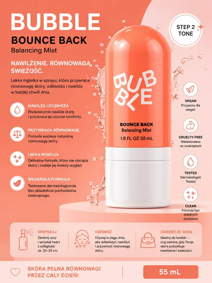 Bubble Bounce Back Balancing Mist 55 ml mgiełka nawilżająca