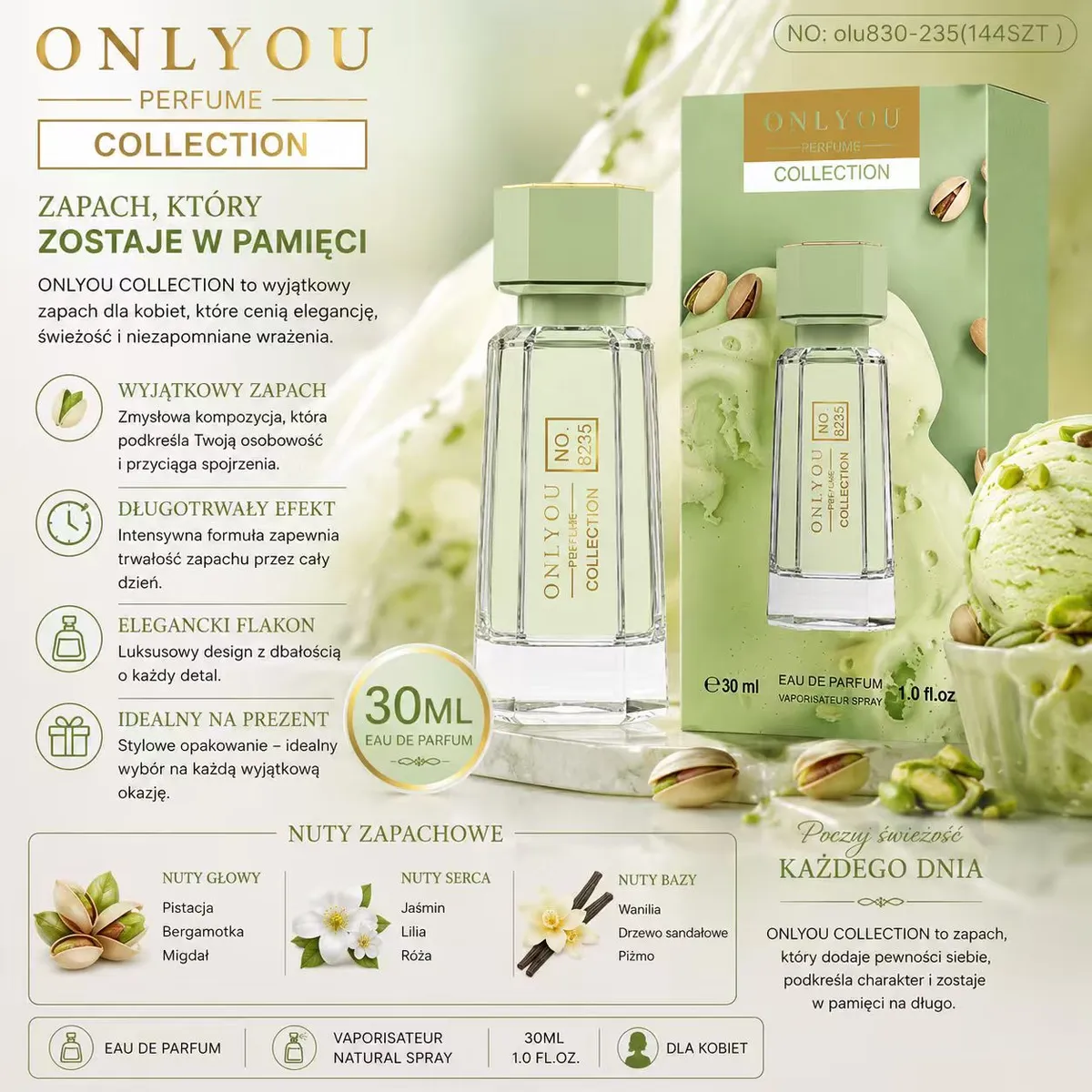 ONLYOU Collection Perfumy 30ml Zielony Flakon Dla Kobiet WK50626-27