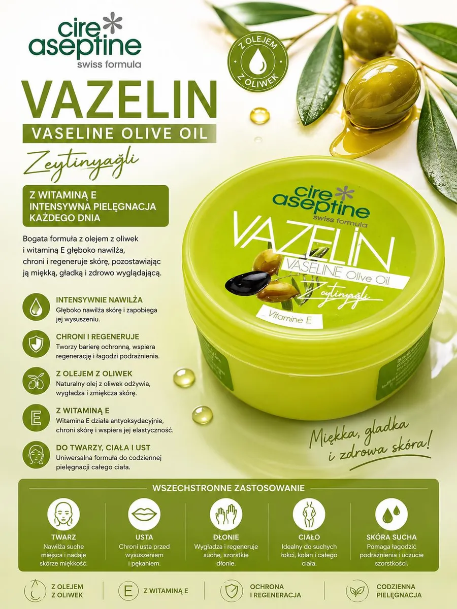 Vazelin z olejem z oliwek i witaminą E do twarzy i ciała WK50626-30