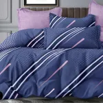 Komplet pościeli 5D MILANO 160x200 granatowo-liliowy 4-częściowy WK506