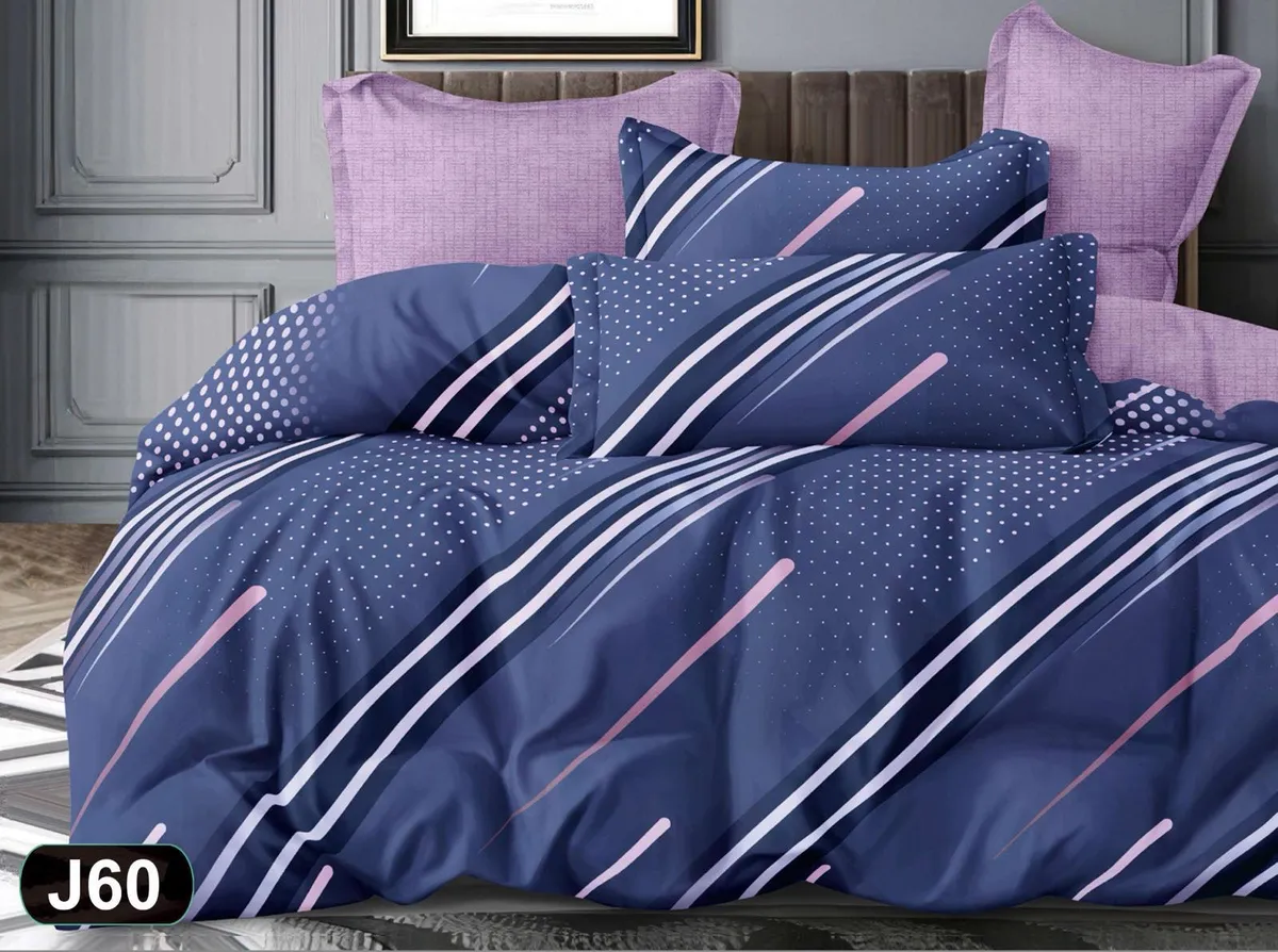 Komplet pościeli 5D MILANO 160x200 granatowo-liliowy 4-częściowy WK506