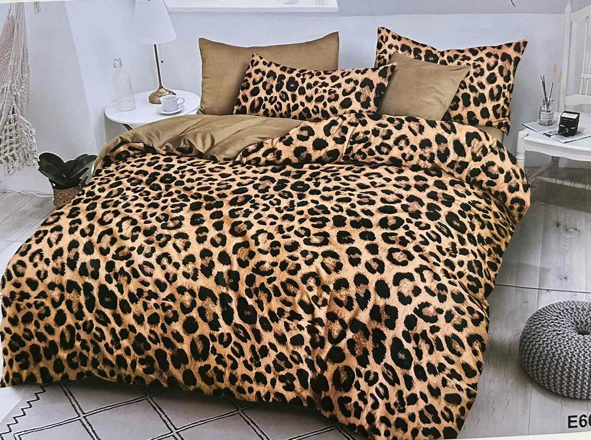 Komplet pościeli 5D Milano 160x200 cm w panterkę i beż WK50626-73