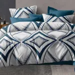 Komplet pościeli 5D MILANO 160x200 granatowo-biały 4 częściowy WK50626