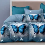 Komplet pościeli Milano 5D 160x200 z motywem niebieskich motyli WK5062