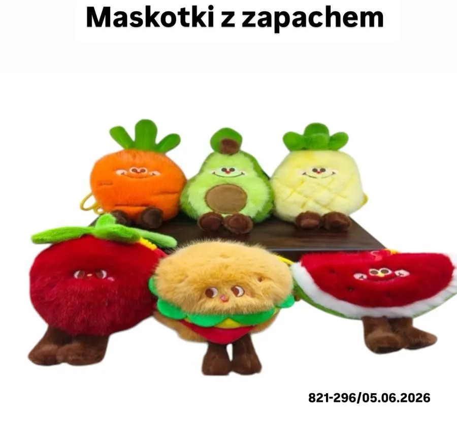 Maskotki z zapachem zestaw owocowo-warzywny pluszowe WK50626-159