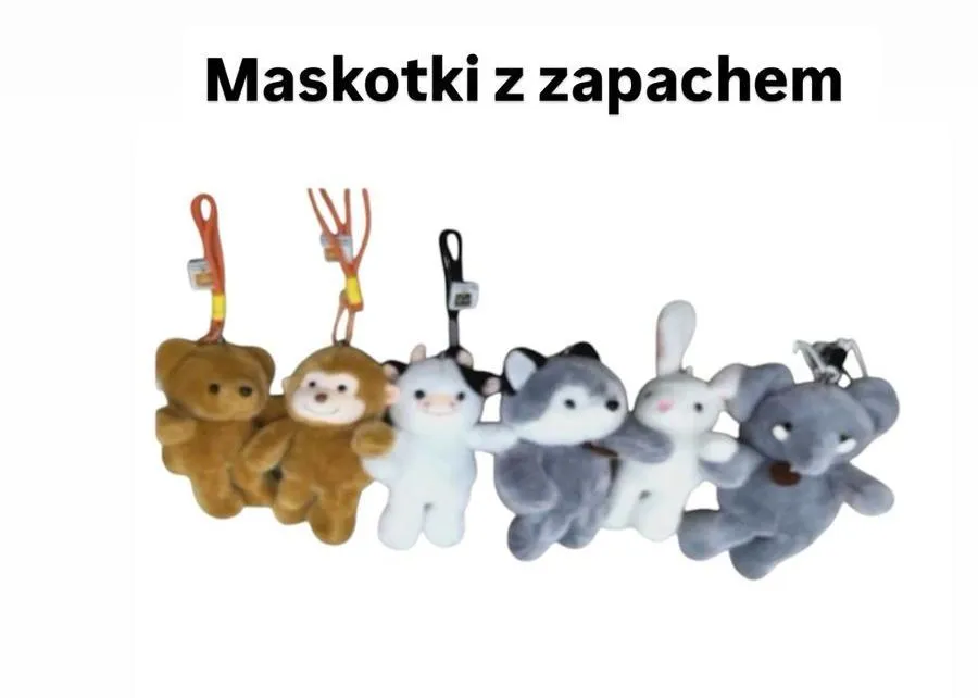 Maskotki z zapachem zestaw 6 sztuk pluszowe breloki zwierząt WK50626-1