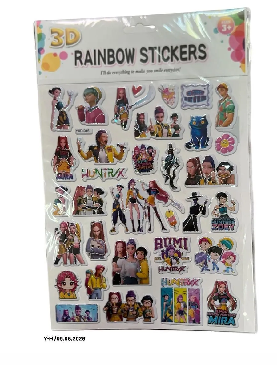3D Rainbow Stickers kolorowe naklejki z postaciami KPOP WK50626-165