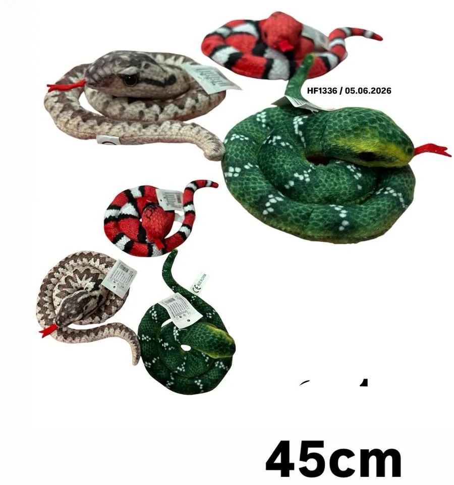 Miękka pluszowa zabawka wąż 45 cm kolorowa imitacja skóry WK50626-168