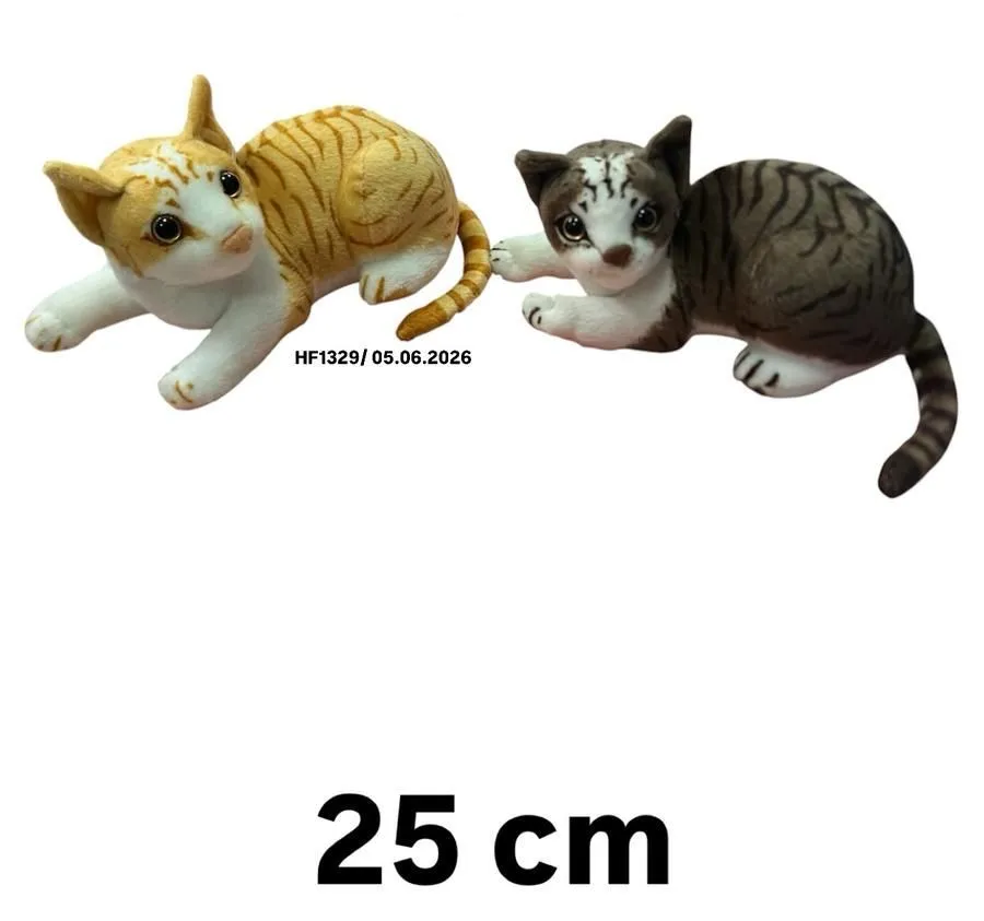 Pluszowy kot 25 cm miękki i realistyczny w dwóch kolorach WK50626-170