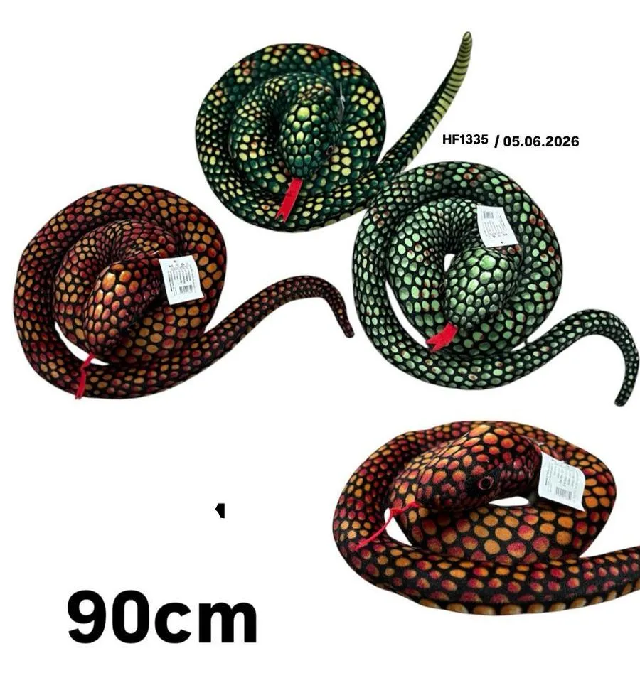 Miękka pluszowa zabawka wąż 90 cm kolorowa WK50626-171