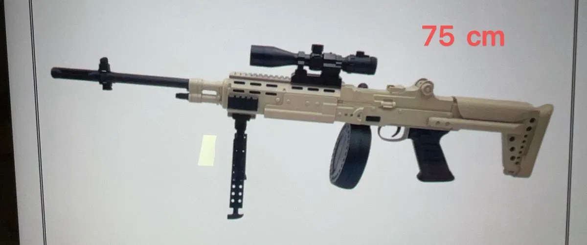 Replika karabinu snajperskiego z lunetą i dwójnogiem 75 cm beżowo-czar