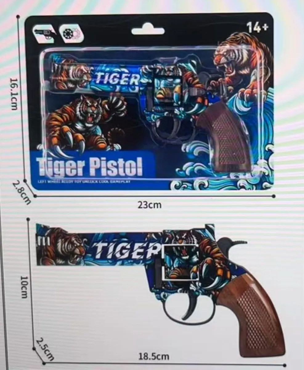 Tiger Pistol Rewolwer Zabawka z Motywem Tygrysa 18,5 cm WK50626-177