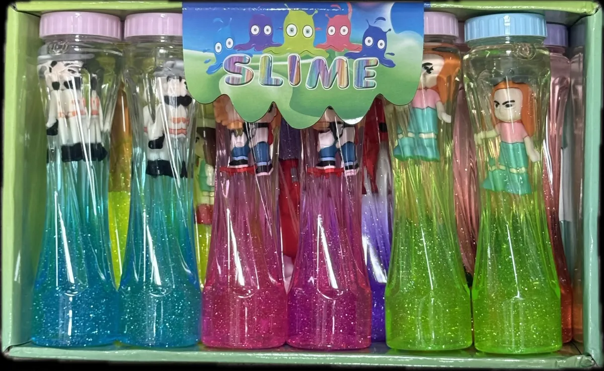 Kolorowy Slime z figurką w butelce 12 sztuk zestaw WK50626-179