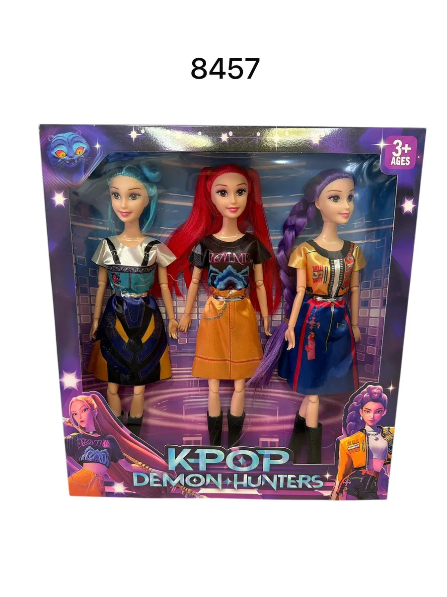 Lalki KPOP Demon Hunters zestaw 3 szt. kolorowe włosy 3+ WK50626-183