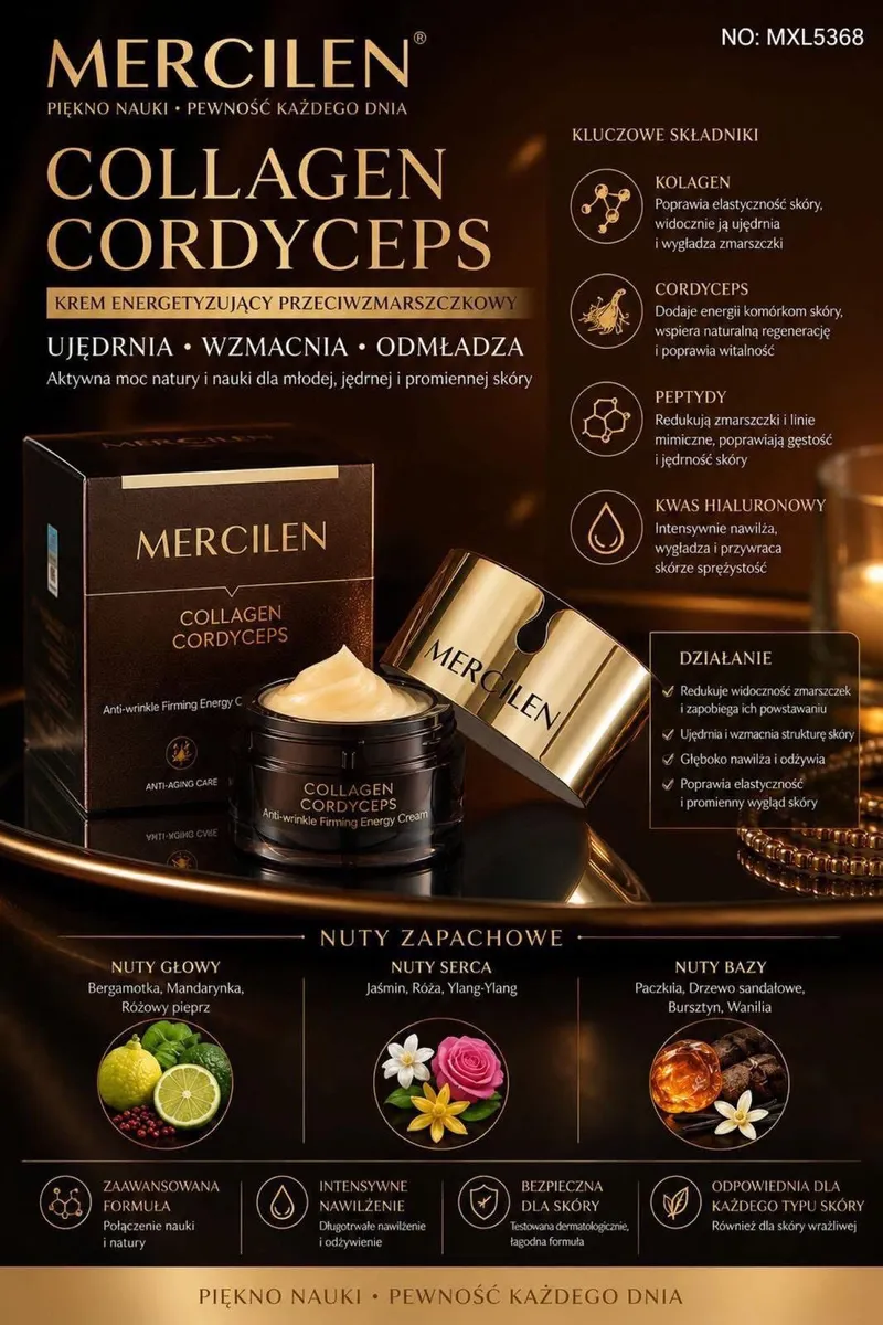 Mercilen Collagen Cordyceps krem przeciwzmarszczkowy energizujący