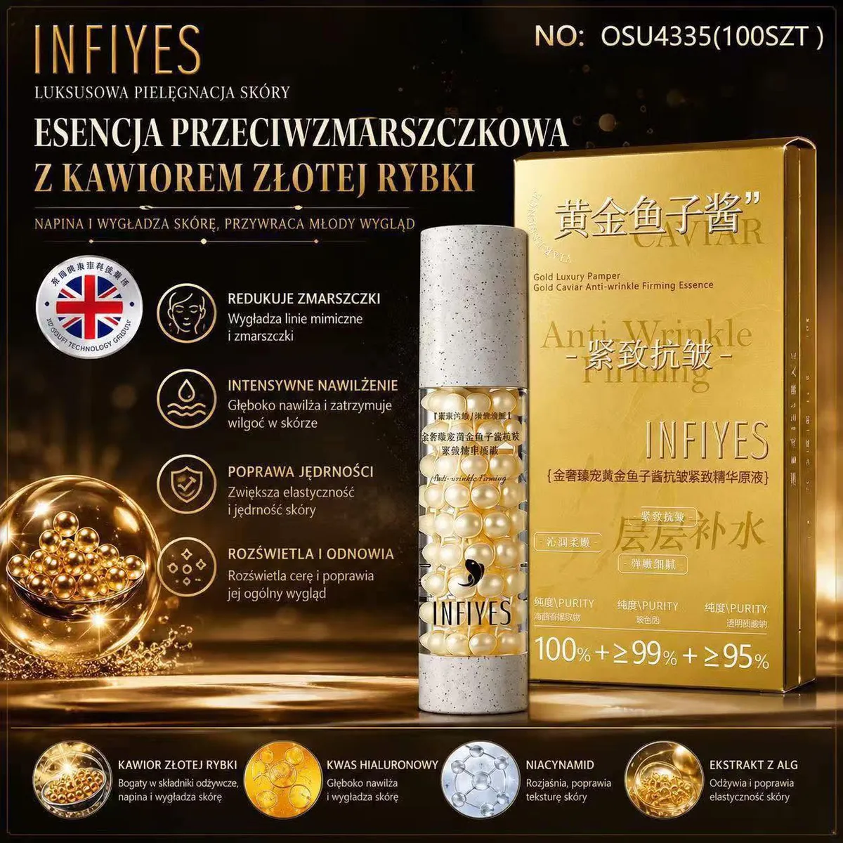 Esencja Przeciwzmarszczkowa z Kawiorem Złotej Rybki INFİYES