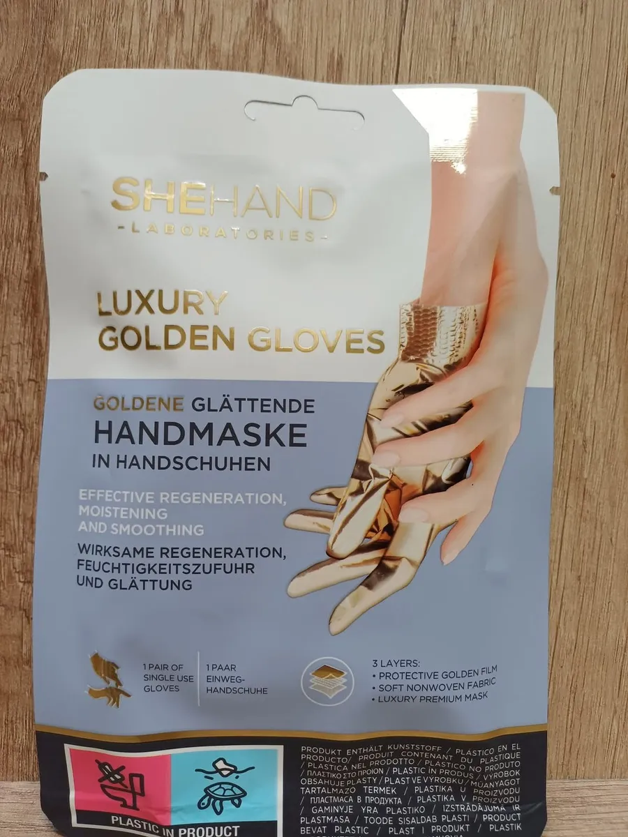 Luxury Golden Gloves złote jednorazowe rękawiczki regenerujące do dłoni
