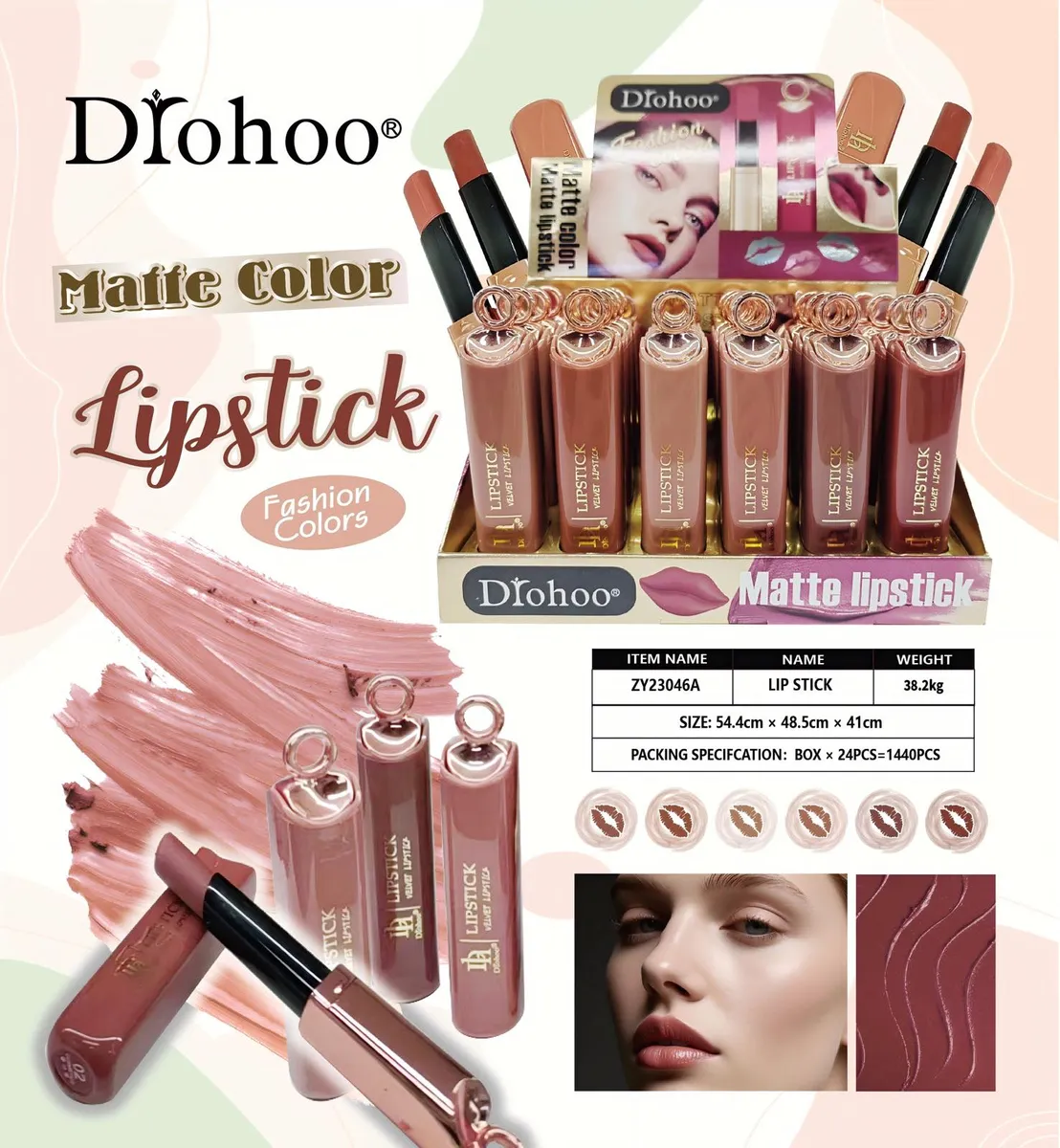 Diohoo Matte Color Lipstick matowa pomadka do ust w modnych odcieniach