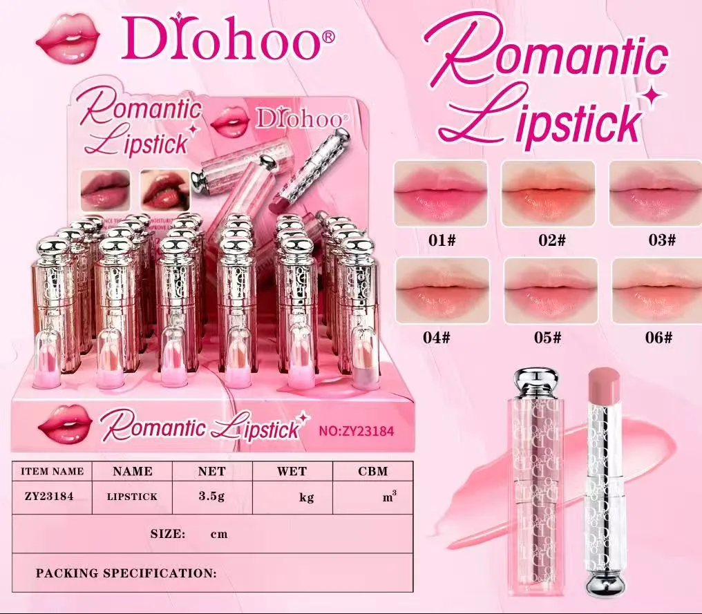 Diohoo Romantic Lipstick Pomadka do Ust 3,5g Transparentna Różowa