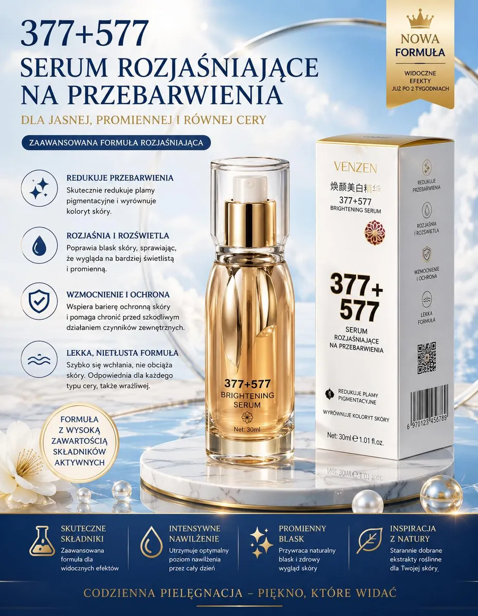 VENZEN Serum Rozjaśniające 377+577 na Przebarwienia 30ml