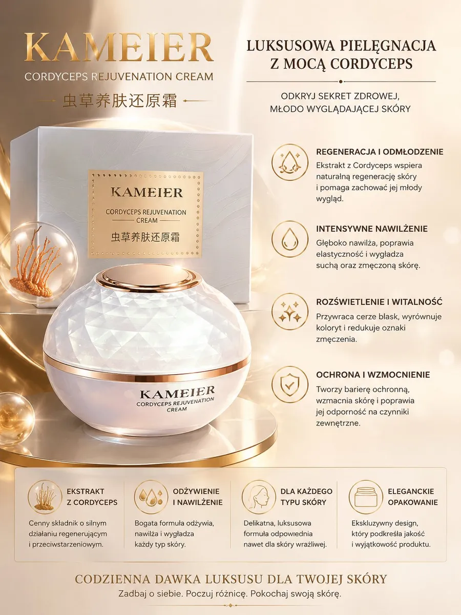 KAMEIER Cordyceps Rejuvenation Cream luksusowy krem regenerujący