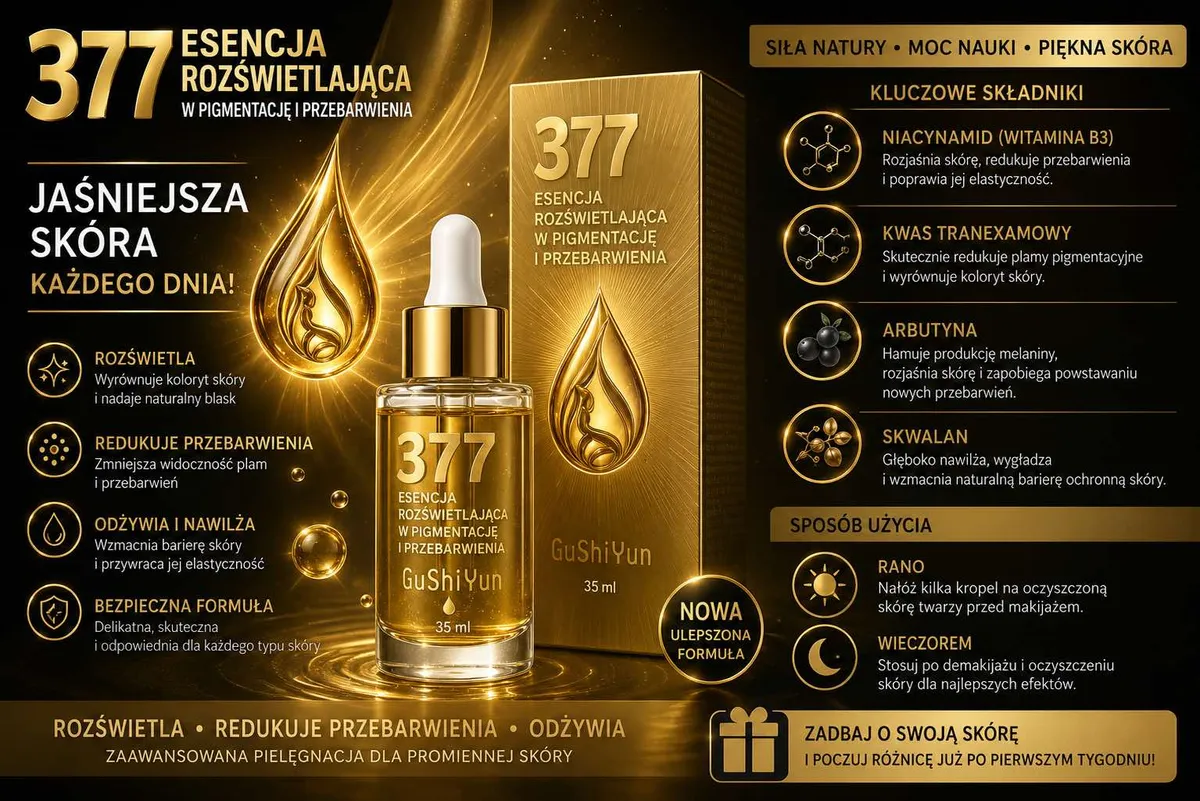 Esencja rozświetlająca 377 na przebarwienia GuShiYun 35 ml
