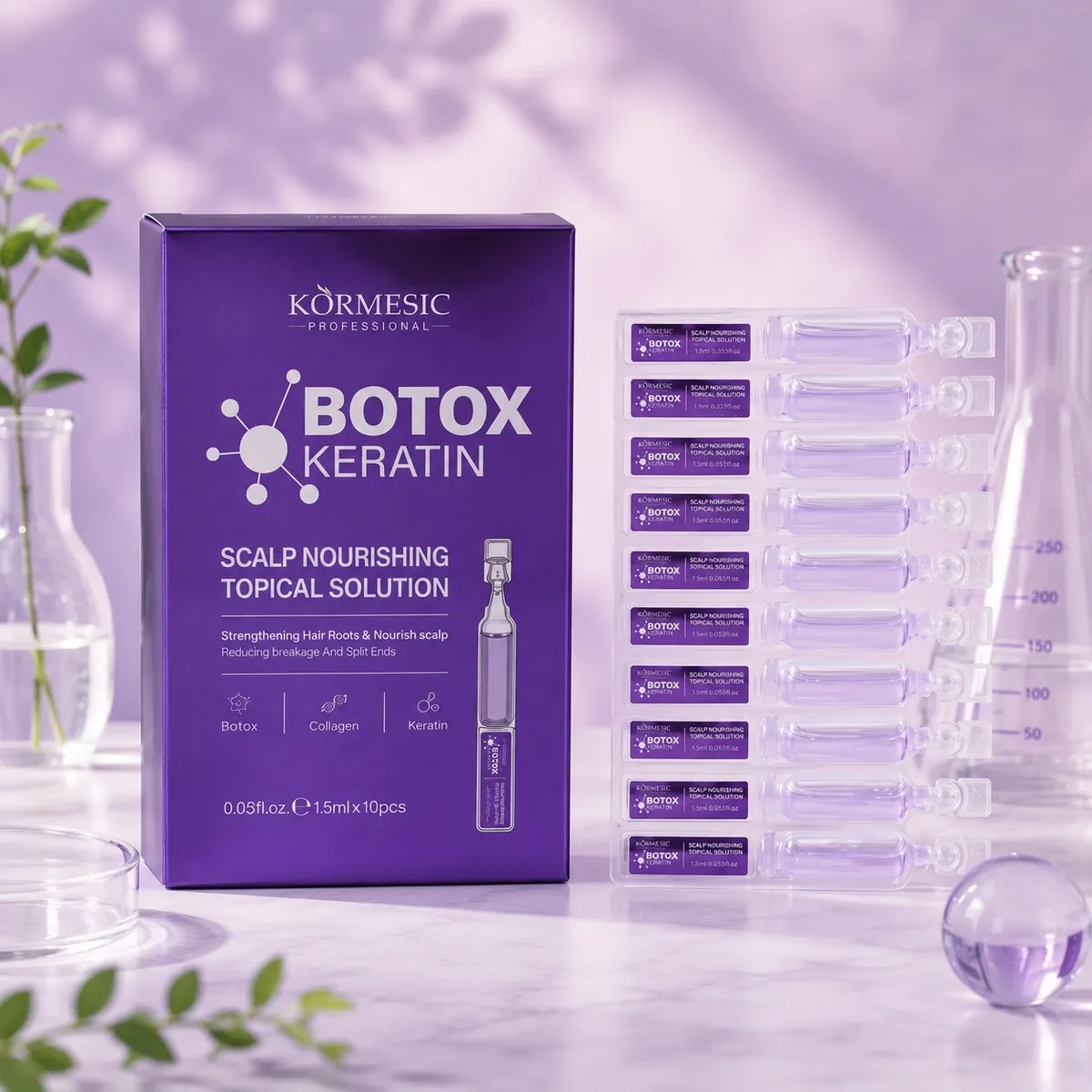 Zestaw ampułek Botox Keratin do pielęgnacji skóry głowy 1,5 ml x10
