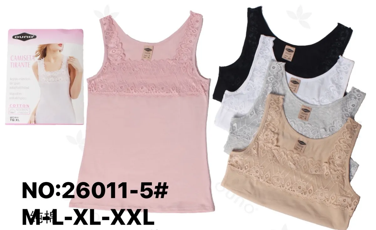 Top damski z koronką bawełniany mix kolorów M-XXL