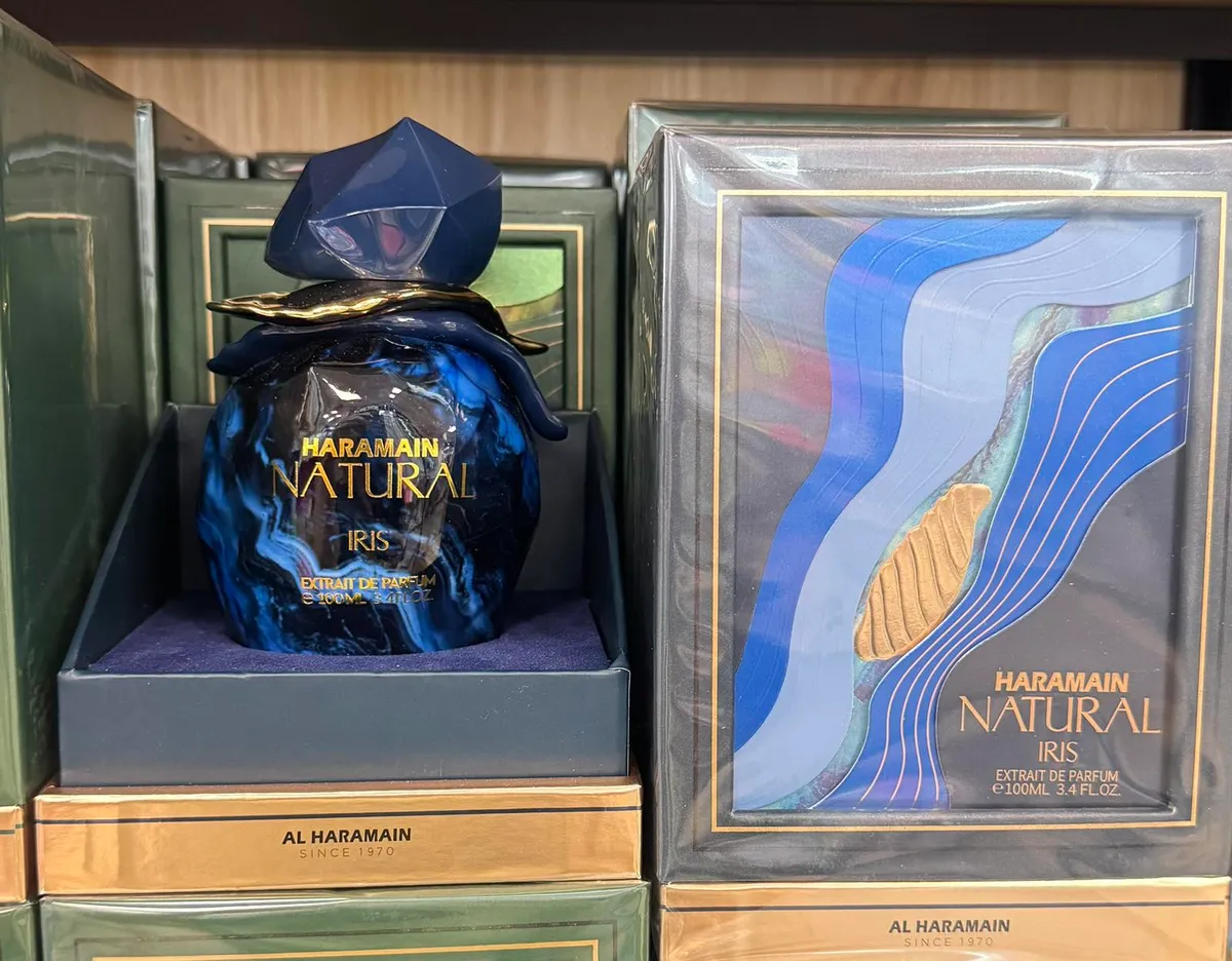 Al Haramain Natural Iris granatowy flakon 100 ml perfumy arabskie