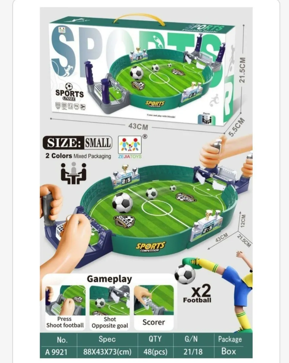 Zielona gra sportowa piłkarska z dwoma piłkami 43x21,5 cm