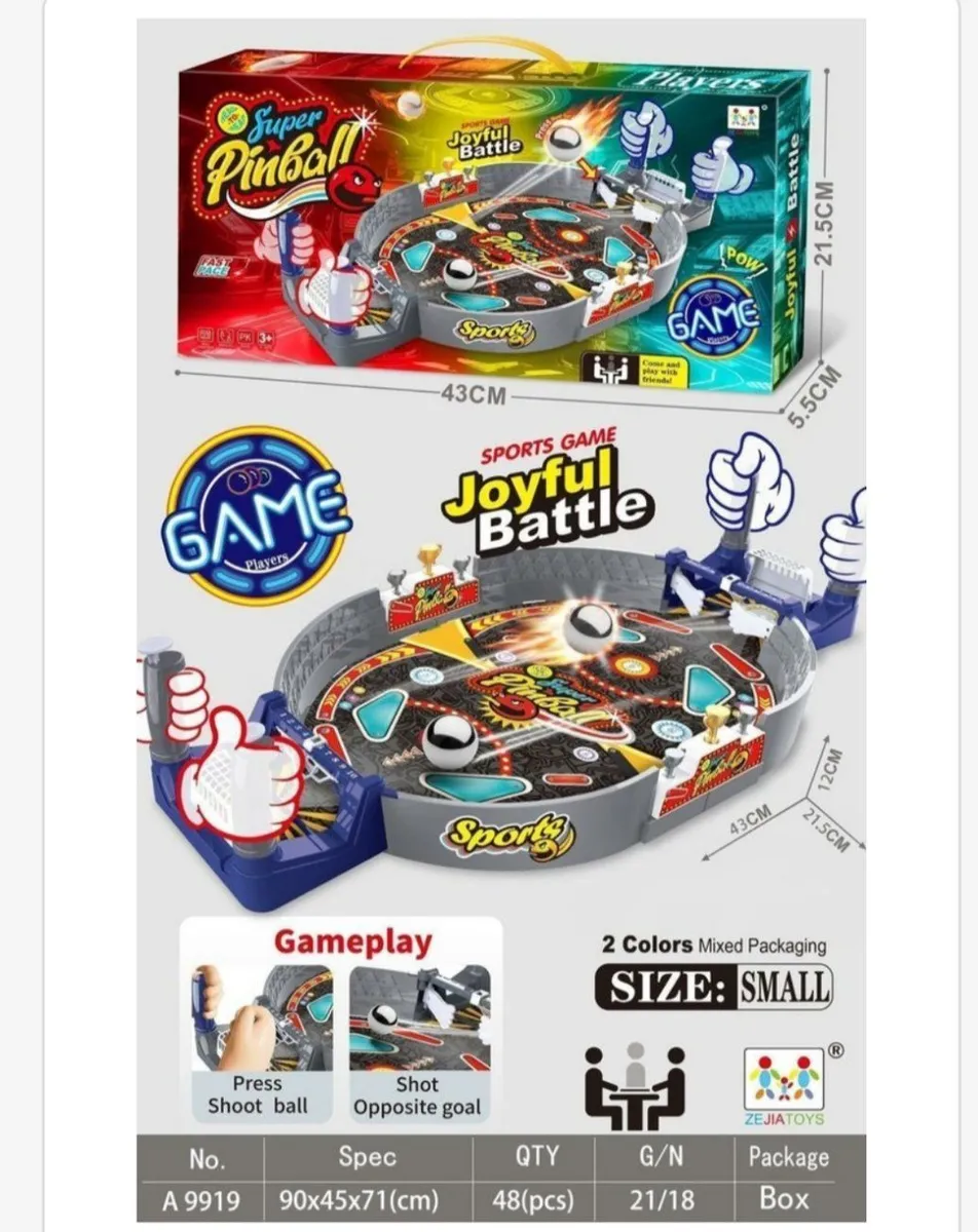 Super Pinball Gra Joyful Battle 43x21,5x5,5 cm Szara z Niebieskim