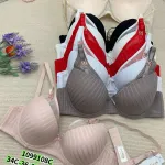 Biustonosz push-up z prążkowanej mikrofibry w kolorach mix