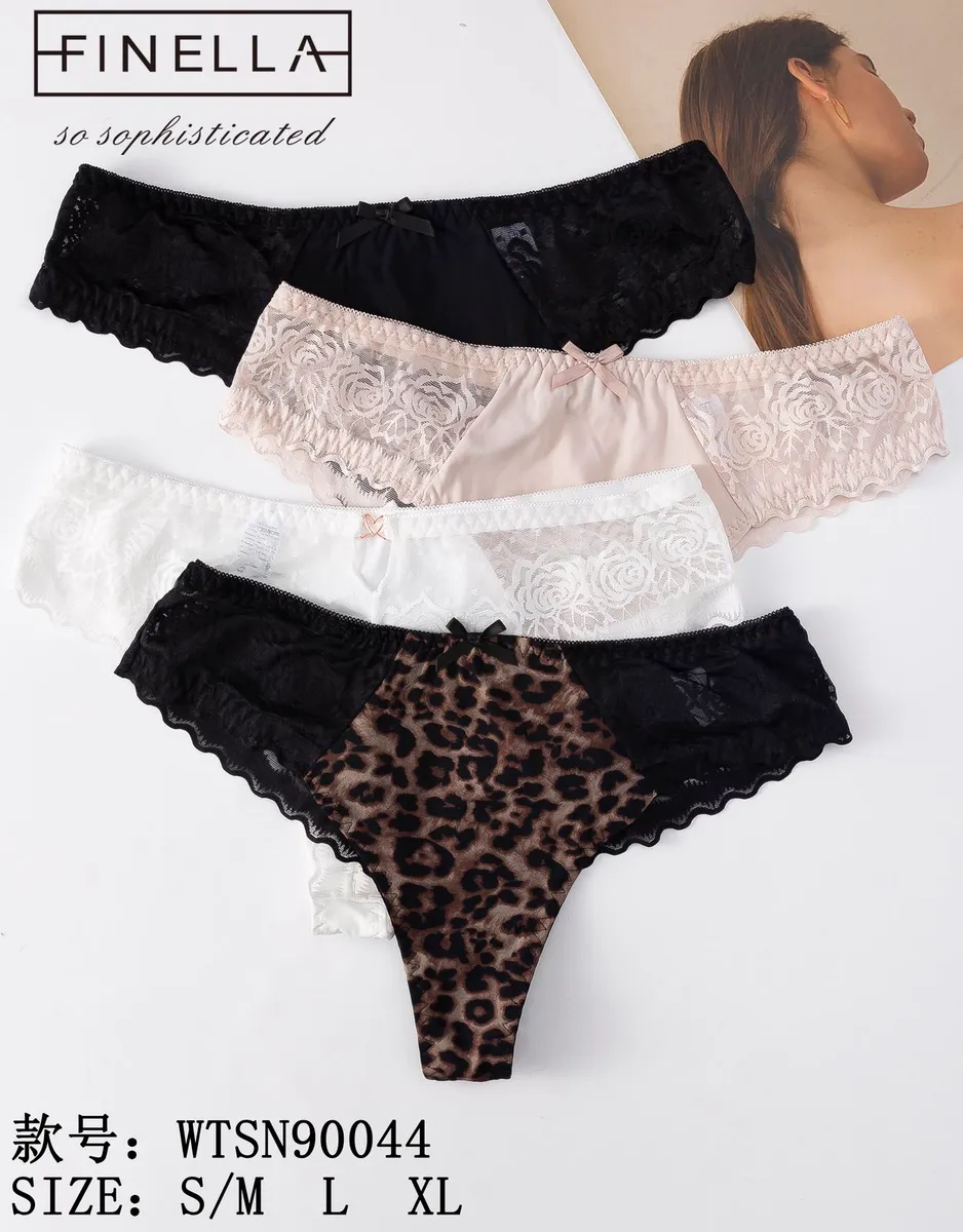 Finella Zestaw 4 Figi Koronkowe Mix Kolorów S-XL