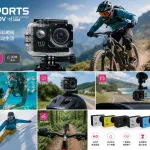 Kamera sportowa HD 1080P wodoodporna do 30m czarna