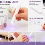 Ręczna Lampa UV LED Biała USB Ładowalna do Paznokci