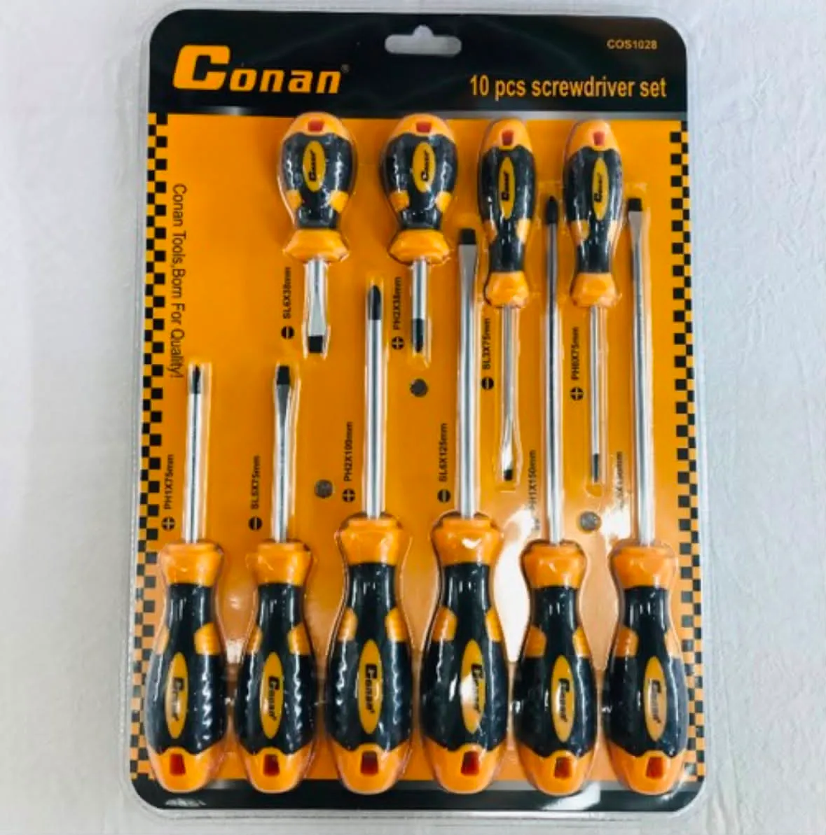 Conan Zestaw 10 śrubokrętów czarno-pomarańczowych