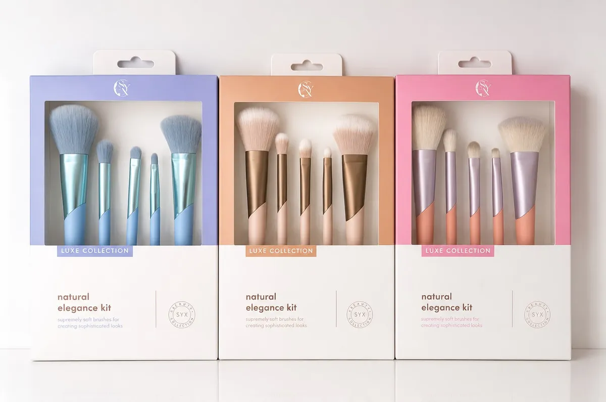 Zestaw pędzli do makijażu natural elegance kit pastelowy