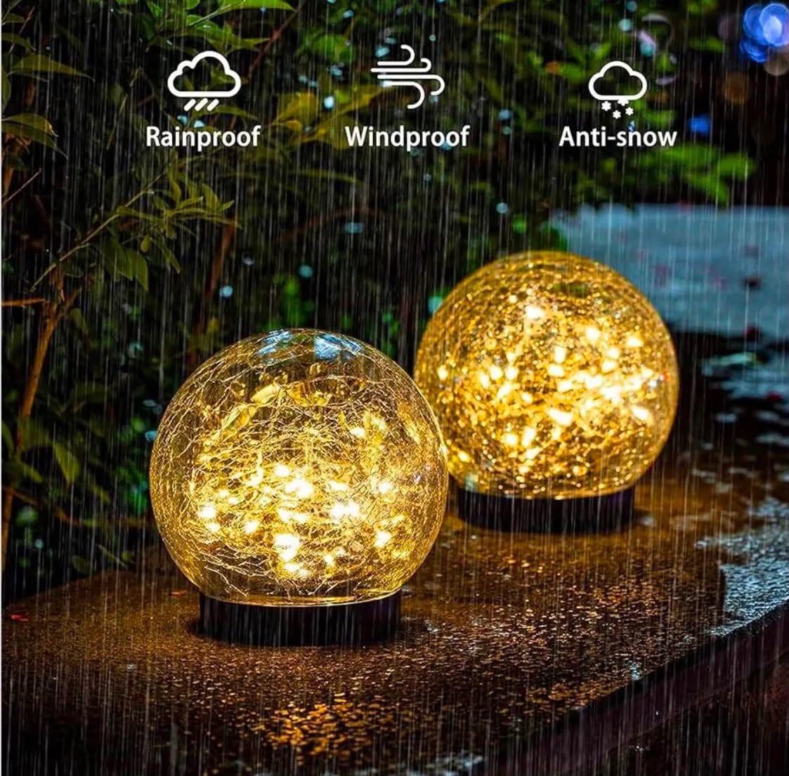 Solarna lampa ogrodowa kula szklana dekoracyjna IP44