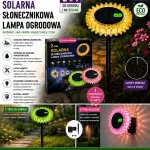 Solarny zestaw lamp ogrodowych słonecznikowych kolorowych 2 sztuki