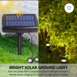 Lampa solarna LED na trawnik 10 LED wodoodporna czarna
