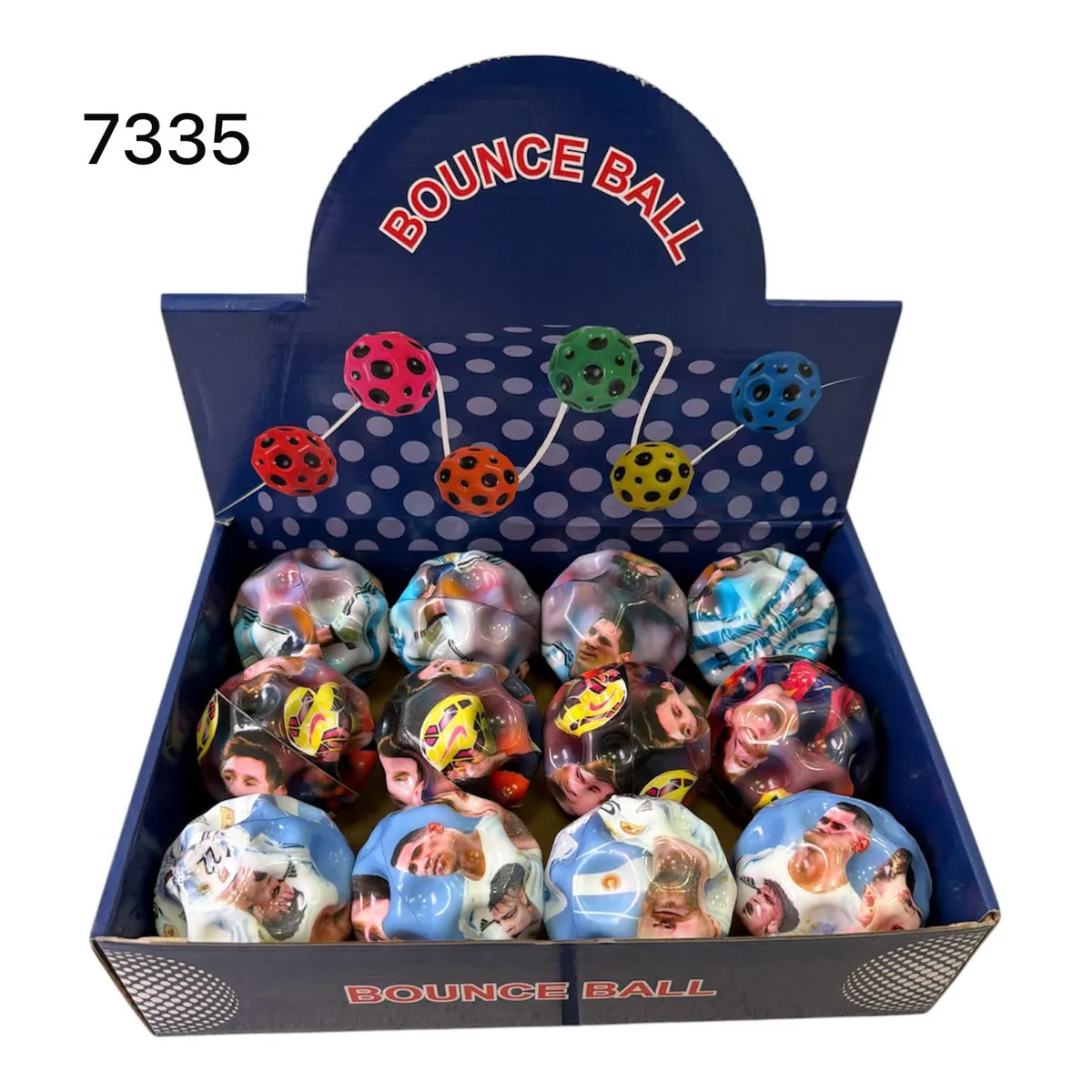 Piłka Moon Ball 7 cm z nadrukiem piłkarzy kolorowa