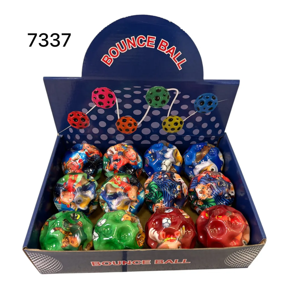 Piłka Moon Ball 7 cm kolorowa z nadrukiem zwierząt i postaci