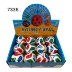 Piłka Moon Ball 7 cm kolorowa z nadrukiem liści i gwiazd